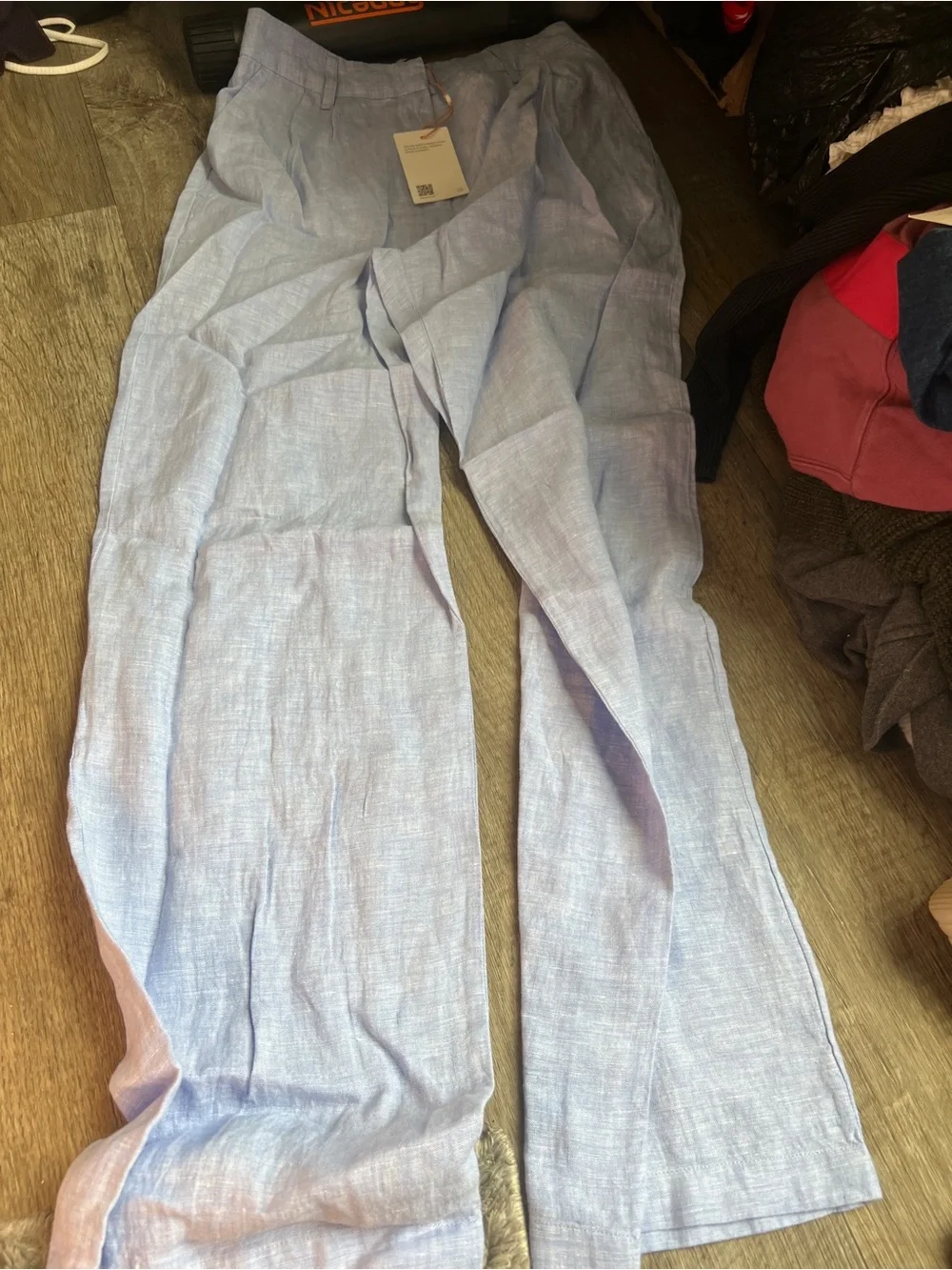 NWT quince blue linen pants size 4
